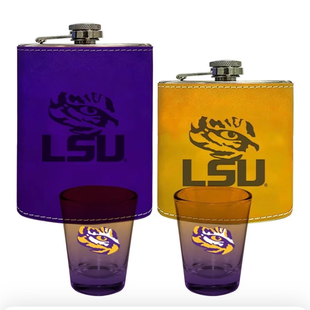 LSU Purple and Gold Flask Set
